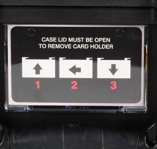 REMOVABLE CARD HOLDER WITH FRONT OR SIDE PLACEMENT