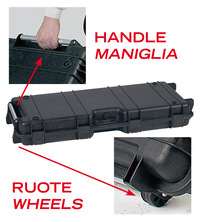 Explorer GUNCASE features - Wheels and pull handle.