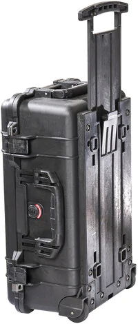 Peli 1510 case rear view with handle extended.