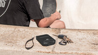 Peli G5 Personal Utility RF Field Wallet - Black - Outisde View with keys for scale